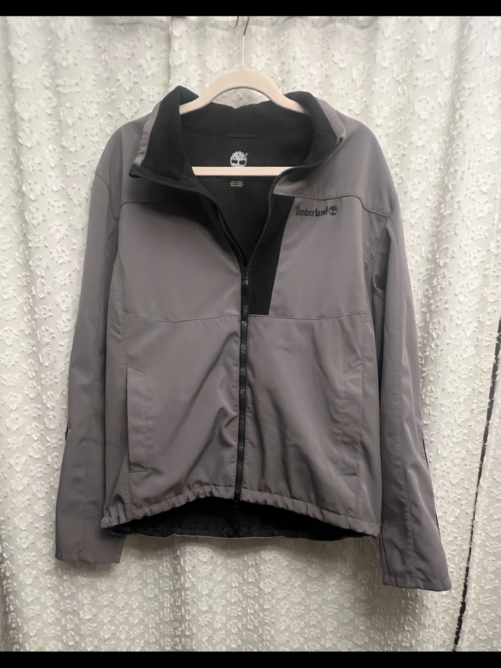 Timberland Medium Hudson Softshell Jacket Gray Full Zip Fleece Lined